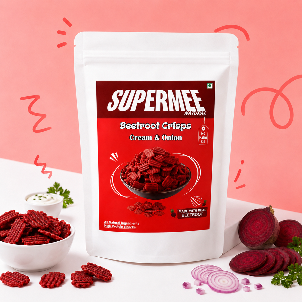 Supermee Natural Beetroot Crisps - Pack of 3