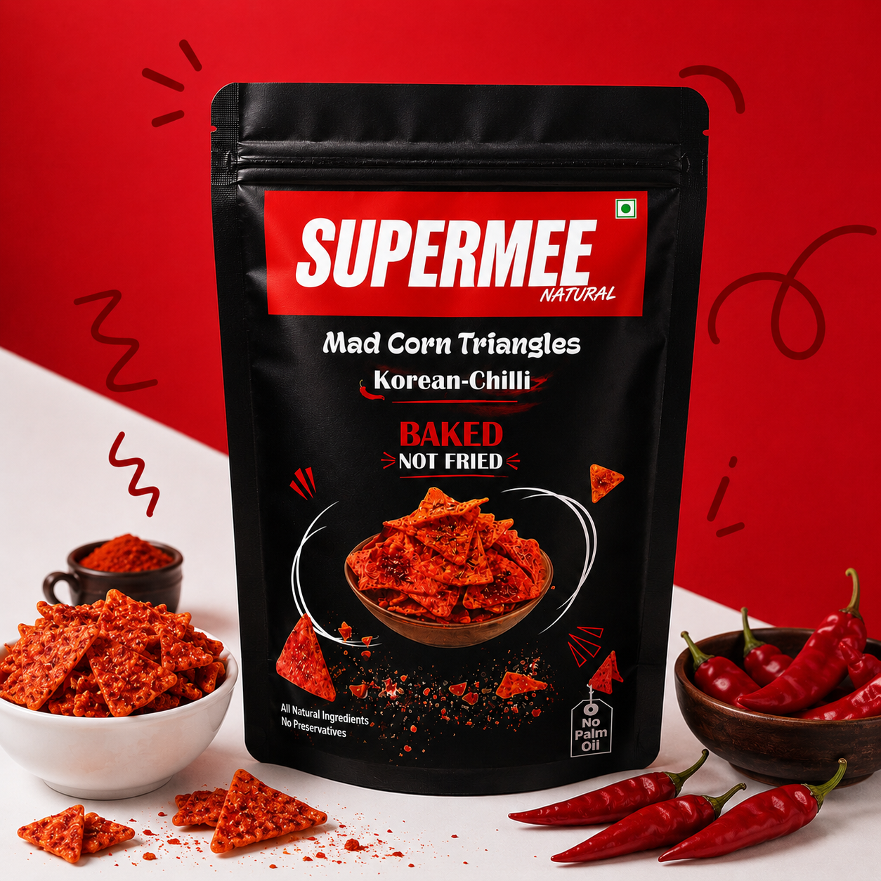 Supermee Mad corn triangles korean chilli