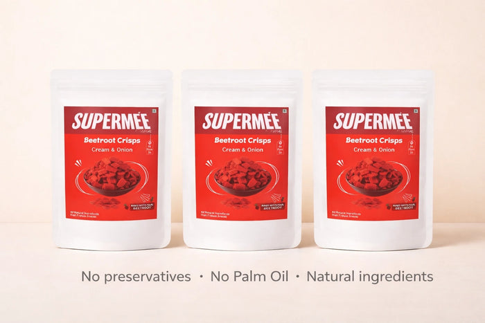 Supermee Natural Beetroot Crisps - Pack of 3