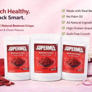 Supermee Natural Beetroot Crisps – Pack of 3
